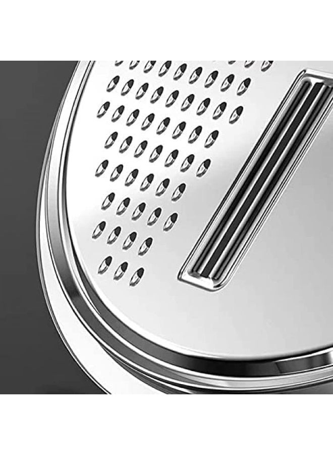 QJZZO QJZZO Manual Graters Slicers Grater Basin Multifunctional Stainless Steel Basin Drain Basket Vegetable Cutter 3 In 1 Kitchen Julienne Grater Home  - Image 2