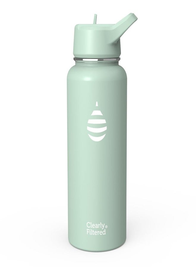 Clearly Filtered Water Bottle | Removes 220+ Contaminants, Double-Wall Insulated Stainless Steel, BPA/BPS Free, Phthalate Free, Filters Flouride Lead Chlorine (32oz, Mint) - Image 1