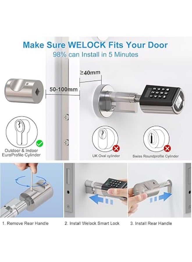 WELOCK Smart Cylinder Electronic Locks with Passcode, Smart Card and Bluetooth - Image 5