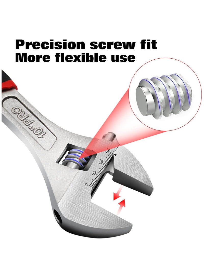 وايزأب مفتاح ربط قابل للتعديل من WISEUP مقاس 8 بوصات احترافي مصنوع من Cr-V مع مقبض مضاد للانزلاق مجموعة مفاتيح يدوية صغيرة على شكل هلال - Image 5