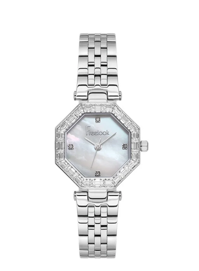 Freelook Paris Freelook - Lumiere Women's Watch | Steel Case | Stainless Steel Band | Silver & Hexagonal Dial | Analog | Japanese Quartz | Mineral Glass | Premium Luxury Watch | Ideal Gift | Water Resistant 50 Meters