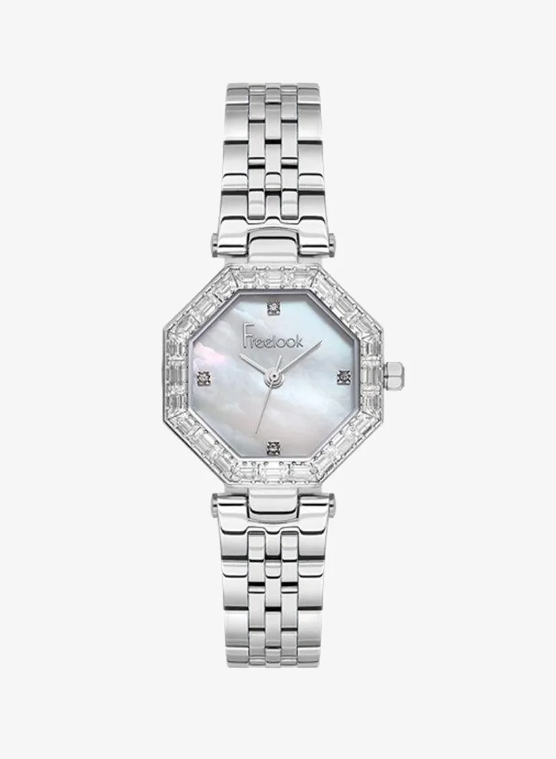 Freelook Paris Freelook - Lumiere Women's Watch | Steel Case | Stainless Steel Band | Silver & Hexagonal Dial | Analog | Japanese Quartz | Mineral Glass | Premium Luxury Watch | Ideal Gift | Water Resistant 50 Meters