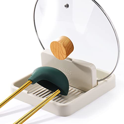 AIERSA Spoon Rest with Lid Holder for Stove Top (1 Pack) Spatula Ladle Pot Lid Utensil Rest for Countertop,Kitchen Gadgets Accessories for Cooking - Image 1