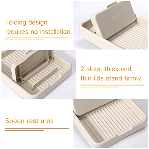 AIERSA Spoon Rest with Lid Holder for Stove Top (1 Pack) Spatula Ladle Pot Lid Utensil Rest for Countertop,Kitchen Gadgets Accessories for Cooking - Image 3