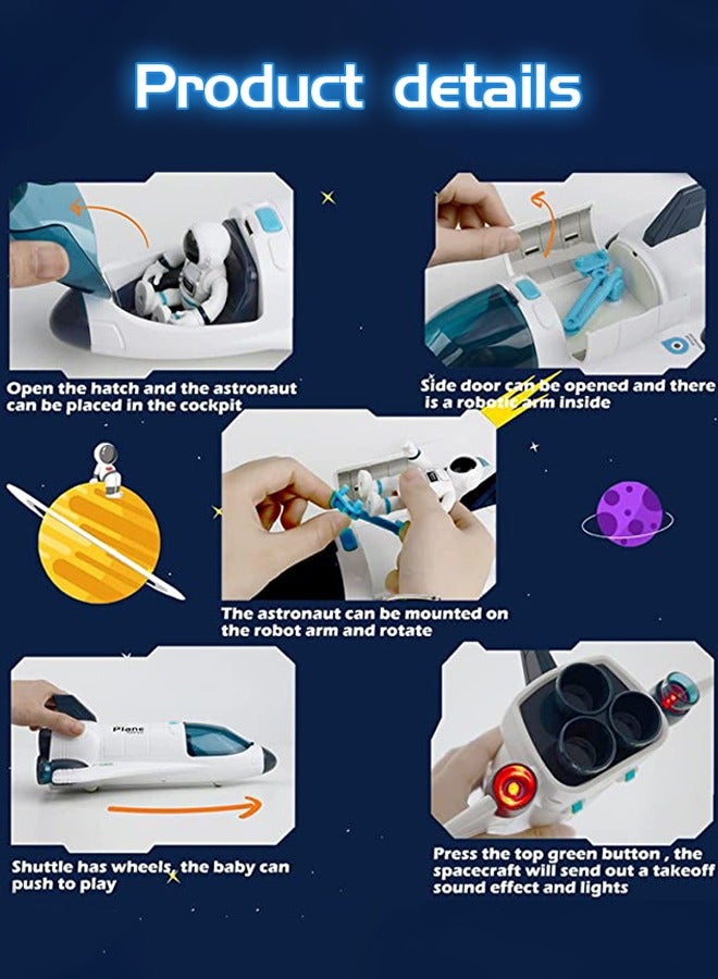 GROIC Space Shuttle Toys for Kids, Electric Light & Music Space Toys with Astronaut Figures, Spaceship Space Rocket Toys for Boy Girls Birthday - Image 4