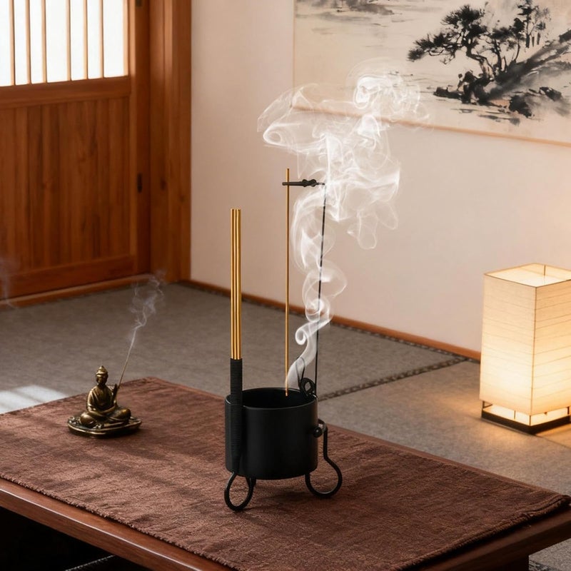 Sticks Holder Burner Ash Collection Iron Ornamental Upside Down Creative Storage Furnace Suitable for Home Bedroom Yoga Meditation Office - Image 3