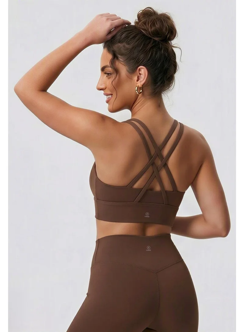 ملابس رياضية من كور Alma Cross Back Bra - Brown