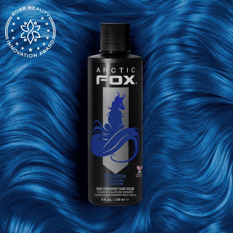 Arctic Fox Semi-Permanent Hair Dye, Vegan & Cruelty-Free, Vibrant Blue Color, Conditioning Formula, Long Lasting, Ammonia-Free, For All Hair Types, 8 Fl Oz, Poseidon - Image 2