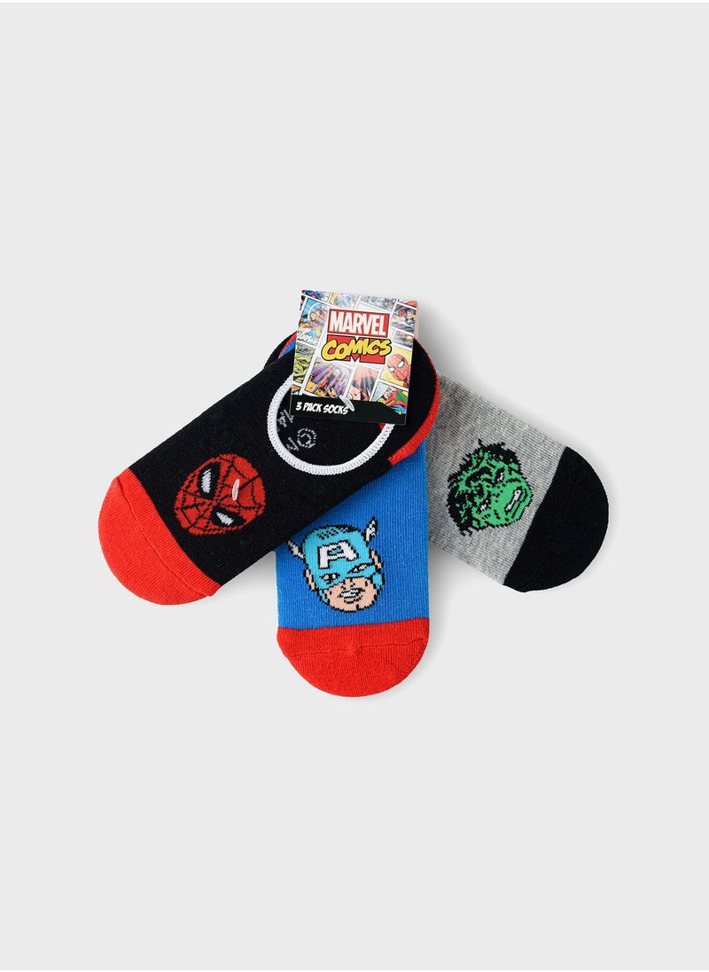 MARVEL - Kids 3 Pack Spiderman No Show Socks - Image 1