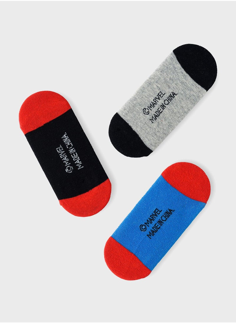 MARVEL - Kids 3 Pack Spiderman No Show Socks - Image 1