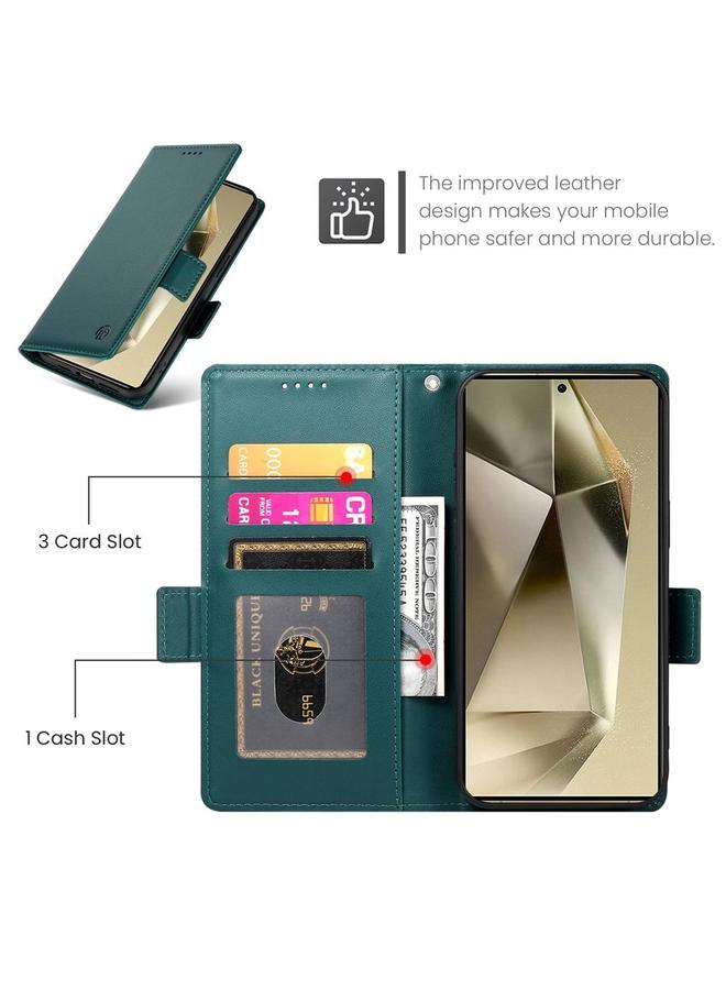 اس-توب جراب لهاتف Samsung Galaxy S25 Ultra 5G مع مشبك جانبي مغناطيسي من الجلد المصقول - Image 4