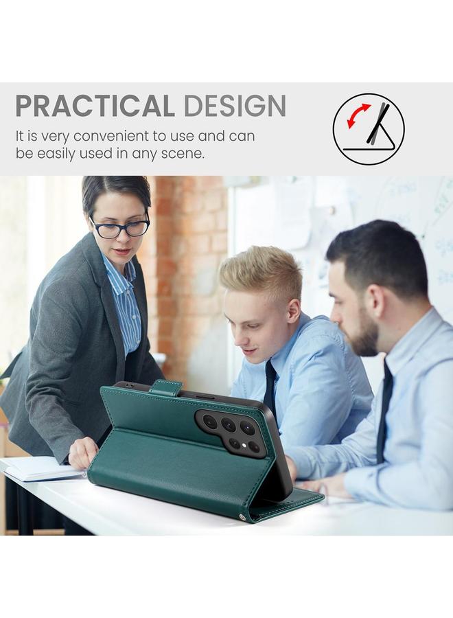 اس-توب جراب لهاتف Samsung Galaxy S25 Ultra 5G مع مشبك جانبي مغناطيسي من الجلد المصقول - Image 5