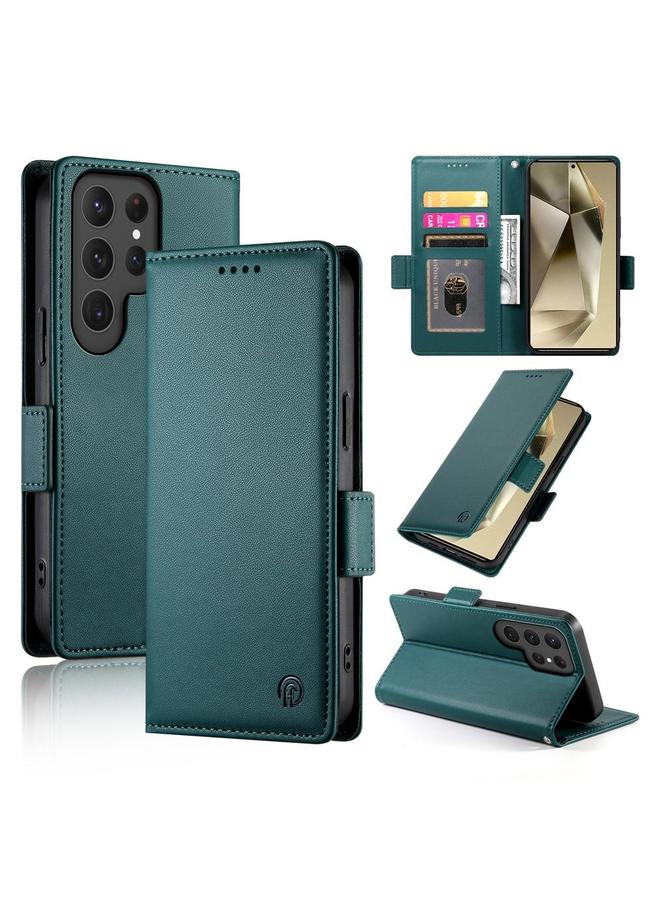 اس-توب جراب لهاتف Samsung Galaxy S25 Ultra 5G مع مشبك جانبي مغناطيسي من الجلد المصقول - Image 1