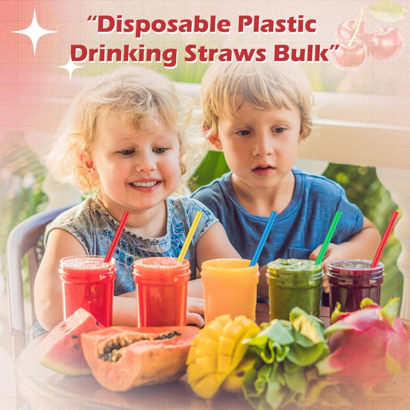 Eaasty 1000 Pcs Snow Cone Spoon Straws  Flexible Plastic Flexible Disposable Drinking Straws  Disposable Plastic Sip Stir Sticks (Red Blue Yellow Green) - Image 5