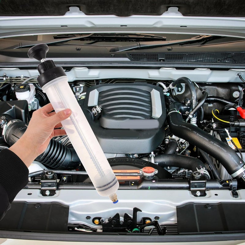 Manual Oil Change Extractor Pump for Automotive Use with Strong Plastic Construction, Multivehicle Compatibility, and Efficient Fluid Transfer for Engine Oil and Brake Fluid - Image 5