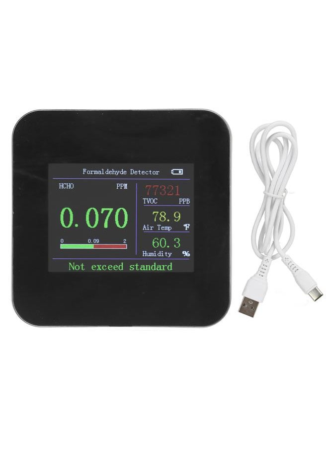 Thoraya Air Quality Monitor Indoor Detector Temperature Meter Humidity Tester Type C Charging Sensor with Built in Battery KB3: HCOC Monitor  - Image 1