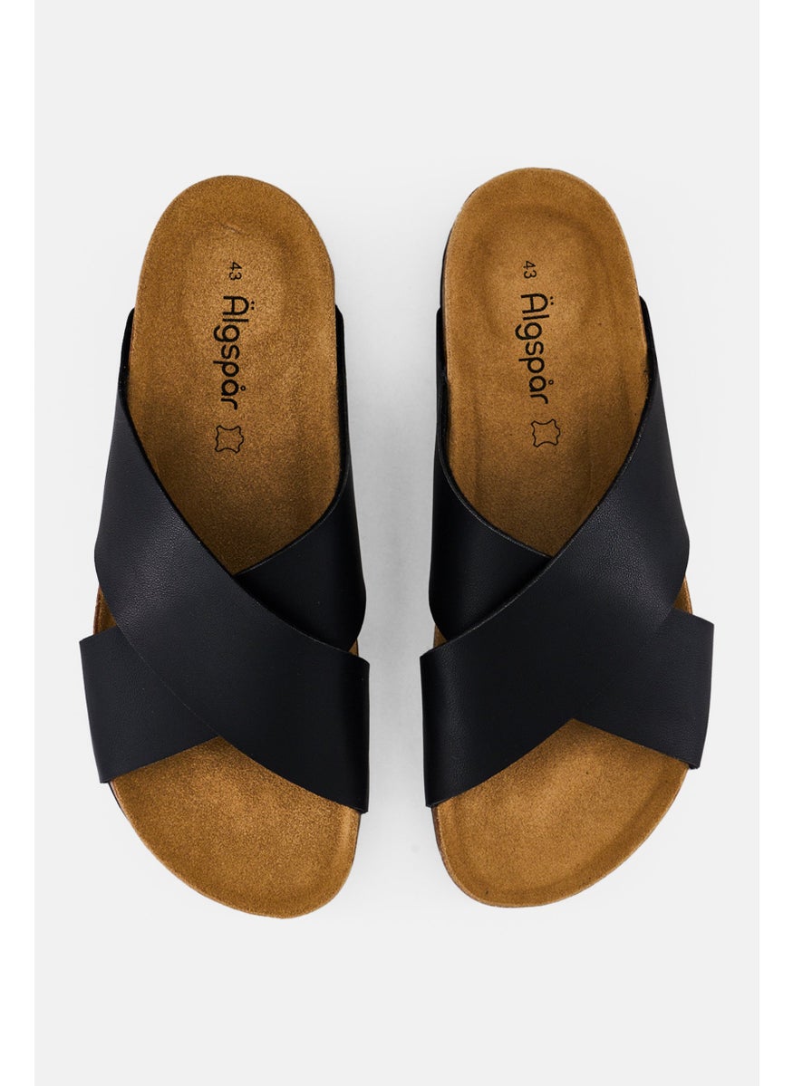 Algspar Men Slip On Cork Sandals, Black  - Image 4