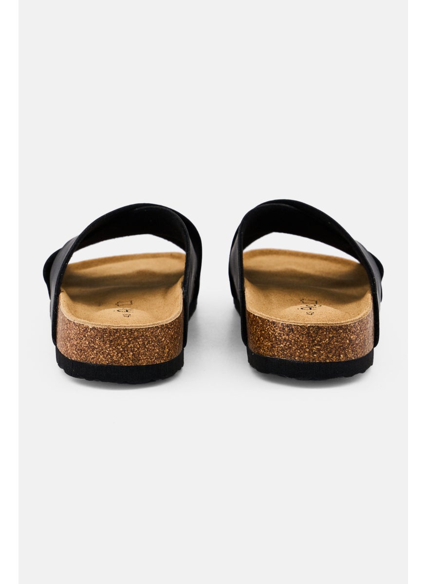 Algspar Men Slip On Cork Sandals, Black  - Image 2