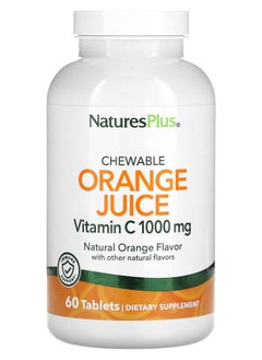 NaturesPlus Chewable Orange Juice Vitamin C Natural Orange 1000 mg 60 Tablets 