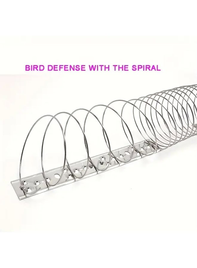 4 Sets Stainless Steel Bird Deterrent Spikes With 8 Screws 8 Cable Ties For Outdoor Pest Control - Image 1