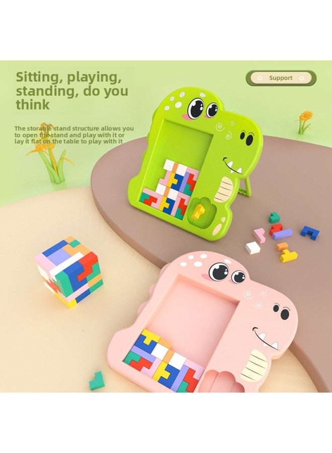 Popular Dinosaur Tetris Educational Toys Thinking Assembling Interest Building Blocks Puzzle Children's Jenga-Color:Pink Dinosaur Tetris - Image 3