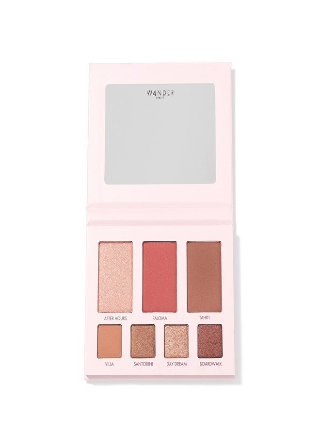 Wander Beauty Getaway Eye & Face Palette - Island Hop (Medium/Dark) - Full Face Makeup Palette Enriched With Vitamin E - For Day & Night Looks - 4 Shadows, Highlighter, Blush, and Bronzer - 0.34 fl oz - Image 1