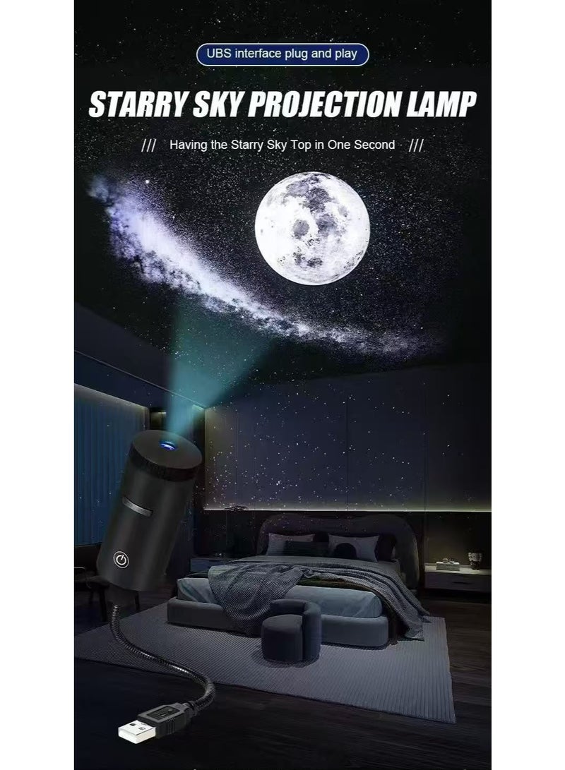 USB Starry Sky Projection Lamp with Flexible Gooseneck, Plug & Play Galaxy Night Light Projector for Bedroom, Car, Gaming Room & Home Decor - Image 1