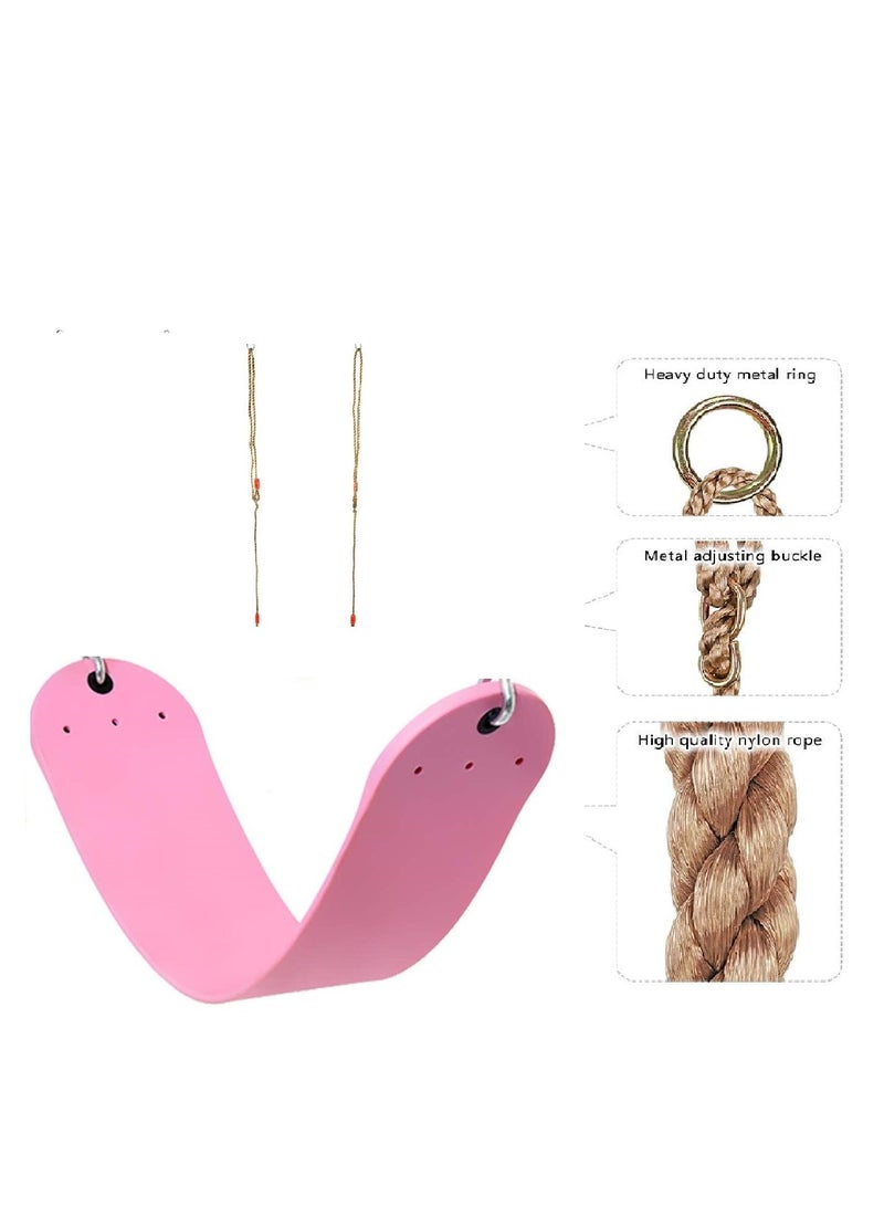 طقم مقعد أرجوحة قوي ومتين وسهل التركيب غير قابل للانزلاق باللون الوردي - Image 1