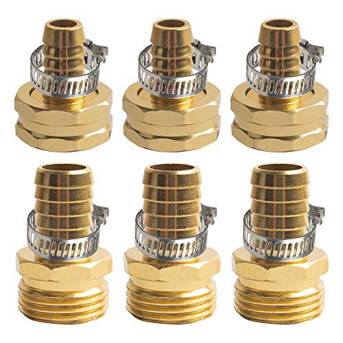 Xiny Tool Hose Repair Connectors with Claps, 5/8" Aluminum Garden Hose Repair Kit, Female and Male Hose Connectors & Fitting with Stainless Steel Clamp, 3 pack - Image 3