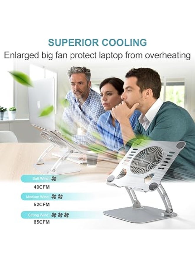 Generic Laptop Cooling Stand with Fan – Foldable, Adjustable Height, 360° Rotating Base – Compatible with Most Laptops  - Image 5