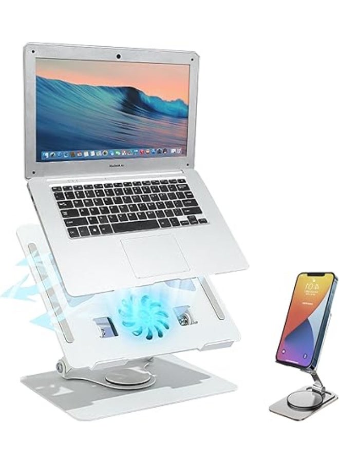 Generic Laptop Cooling Stand with Fan – Foldable, Adjustable Height, 360° Rotating Base – Compatible with Most Laptops  - Image 2