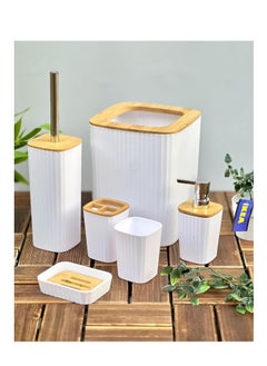 ام اس طقم حمام ٦ قطع، مجموعة اكسسوارات حمام عصرية فاخرة مكونة من ٦ قطع  - Image 1