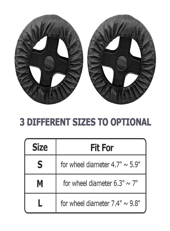 SHINETEC Baby Stroller Wheel Cover - Noise Reducing & Anti-Scratch Cart Wheel Tire Protectors Accessories, 2 Pcs (L) - Image 2