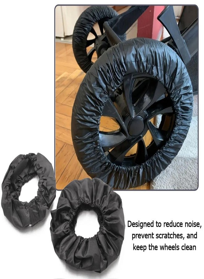 SHINETEC Baby Stroller Wheel Cover - Noise Reducing & Anti-Scratch Cart Wheel Tire Protectors Accessories, 2 Pcs (L) - Image 3
