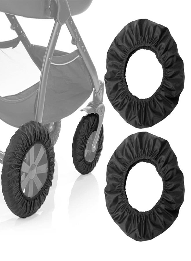 SHINETEC Baby Stroller Wheel Cover - Noise Reducing & Anti-Scratch Cart Wheel Tire Protectors Accessories, 2 Pcs (L) - Image 1