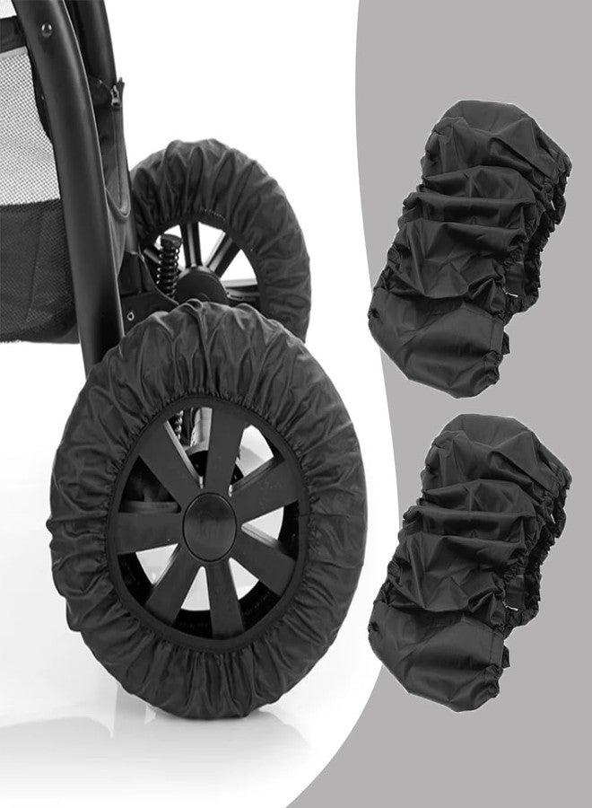 SHINETEC Baby Stroller Wheel Cover - Noise Reducing & Anti-Scratch Cart Wheel Tire Protectors Accessories, 2 Pcs (L) - Image 4