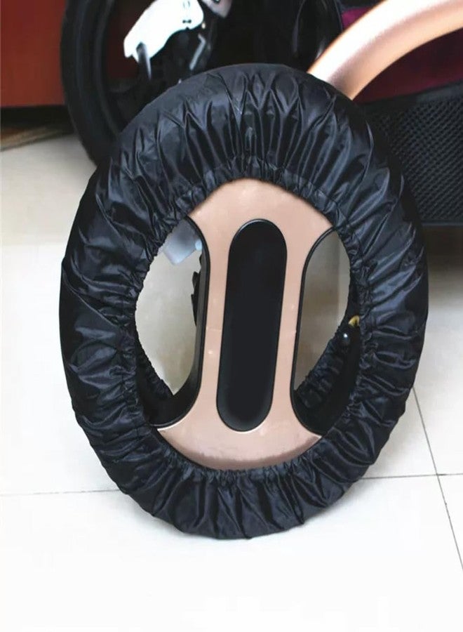 SHINETEC Baby Stroller Wheel Cover - Noise Reducing & Anti-Scratch Cart Wheel Tire Protectors Accessories, 2 Pcs (L) - Image 5