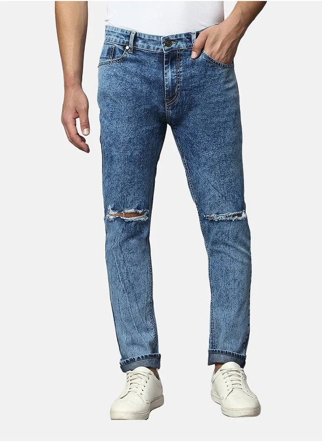 Dennis Lingo Distressed Slim Fit Stretchable Jeans by Styli