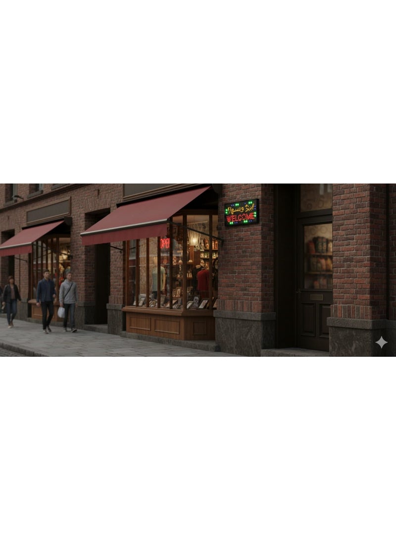 LED أهلاً وسهلاً لوحة إشارة الترحيب ولوحة الإعلانات الإلكترونية لوحة إعلانات ساطعة نافذة عرض لافتة مع حركة 20 × 10 بوصة (أهلاً وسهلاً لوحة إشارة ترحيب) - Image 2