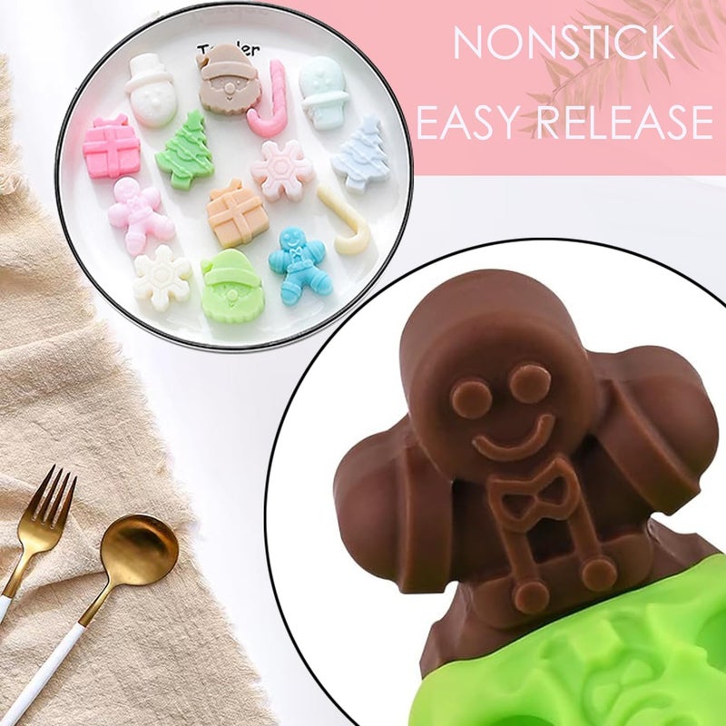 EASHOPBAL 3 Pcs Christmas Chocolate Molds Silicone, Christmas Silicone Molds with Candy Bags for Gummy Candy Resin Soap Wax Melts Ice Cube Jelly - Image 4