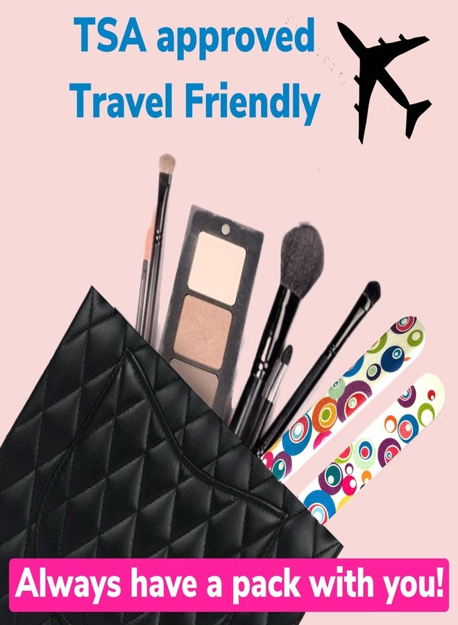 ALAZCO Set of 12 Dual-Sided Nail File Emery Board Heavy Medium Grit Cushioned Washable Easy Grip Comfortable Filing Smoothing Finishing Nails 6.5” Travel TSA Approved (Retro Circles) - Image 3