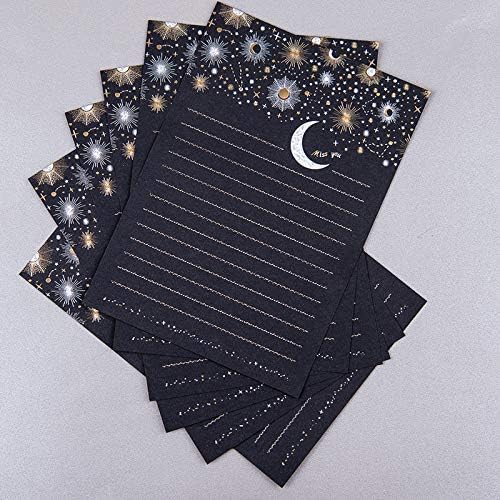 XIAOHONG 36pcs Starry sky letter writing stationary paper and envelopes set literary love letter highend bronzing invitation creative small fresh Japanesestyle Stationery Set Letter Writing Paper - Image 4