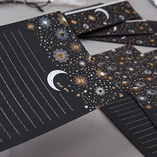 XIAOHONG 36pcs Starry sky letter writing stationary paper and envelopes set literary love letter highend bronzing invitation creative small fresh Japanesestyle Stationery Set Letter Writing Paper - Image 5
