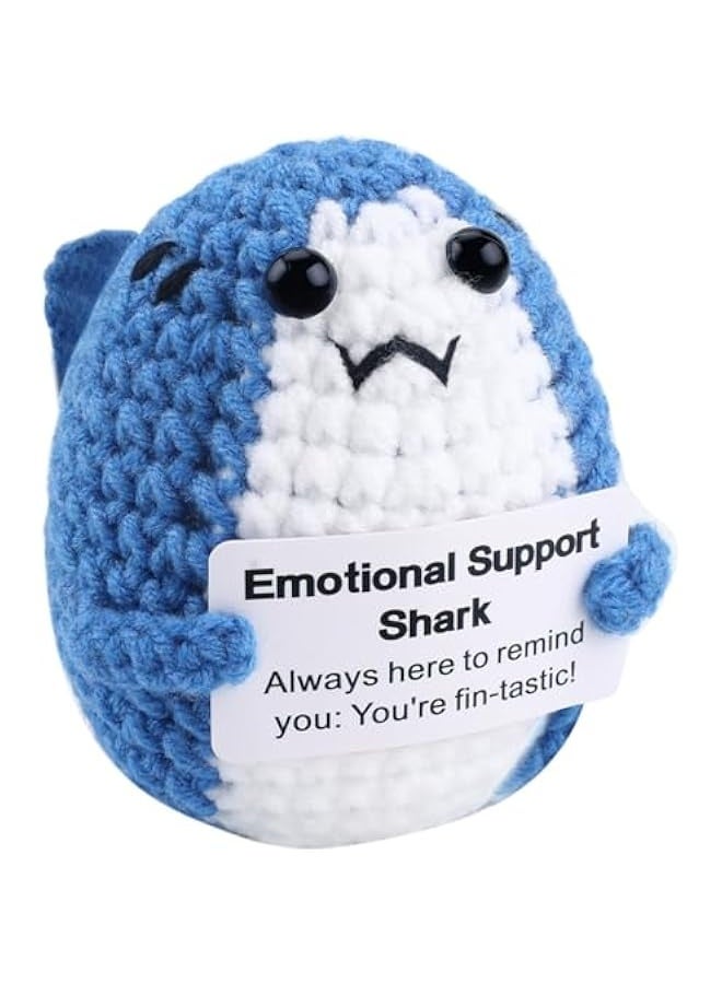 NIBEMINENT Funny Gifts Women Positive Potato Partner Cute Birthday Gift Mini Positive Shark Farewell Gifts Unique Office Car Decor Little Knitted Crochet Animals Office Gifts for Coworkers Employees - Image 1