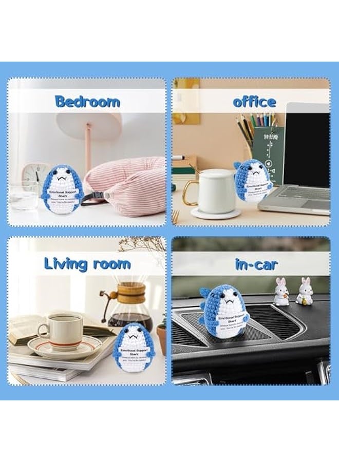 NIBEMINENT Funny Gifts Women Positive Potato Partner Cute Birthday Gift Mini Positive Shark Farewell Gifts Unique Office Car Decor Little Knitted Crochet Animals Office Gifts for Coworkers Employees - Image 2