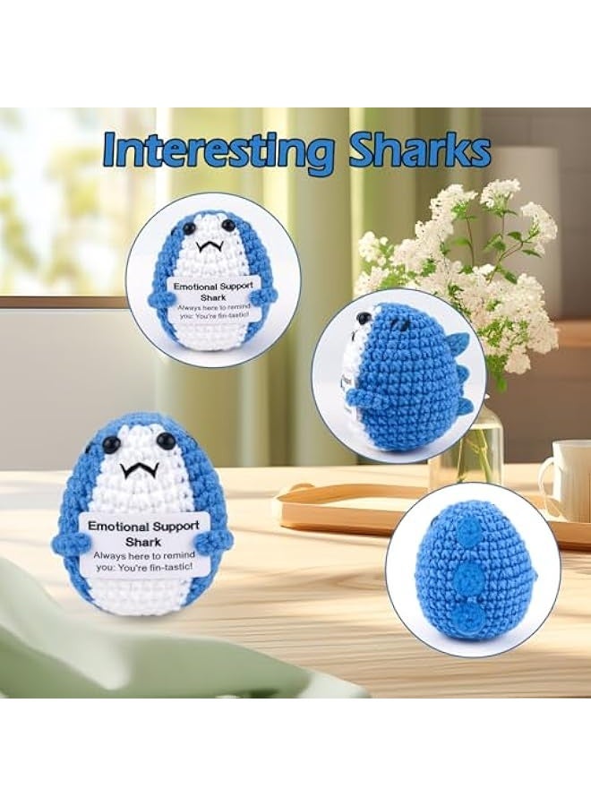 NIBEMINENT Funny Gifts Women Positive Potato Partner Cute Birthday Gift Mini Positive Shark Farewell Gifts Unique Office Car Decor Little Knitted Crochet Animals Office Gifts for Coworkers Employees - Image 4