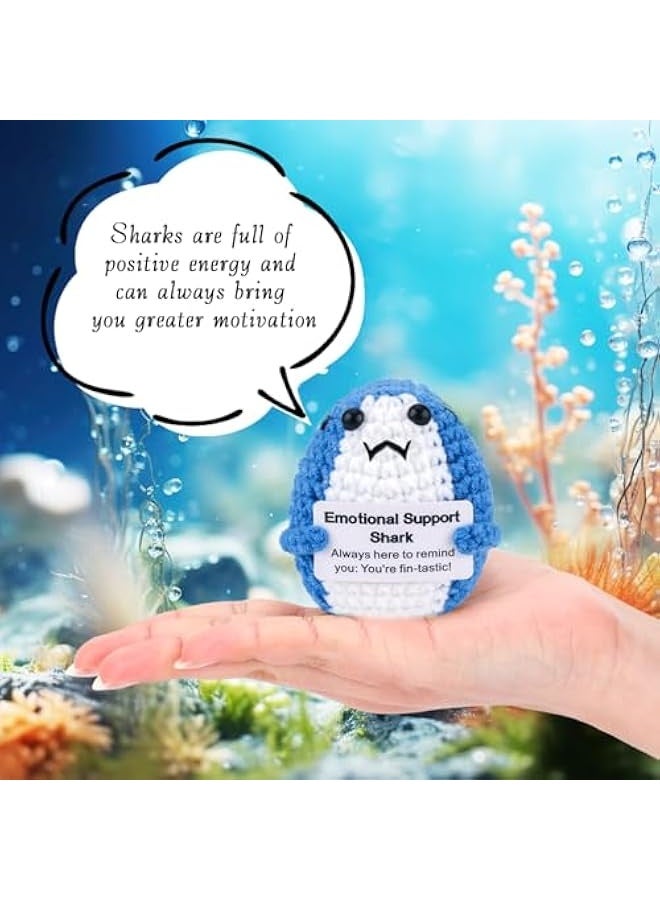 NIBEMINENT Funny Gifts Women Positive Potato Partner Cute Birthday Gift Mini Positive Shark Farewell Gifts Unique Office Car Decor Little Knitted Crochet Animals Office Gifts for Coworkers Employees - Image 3