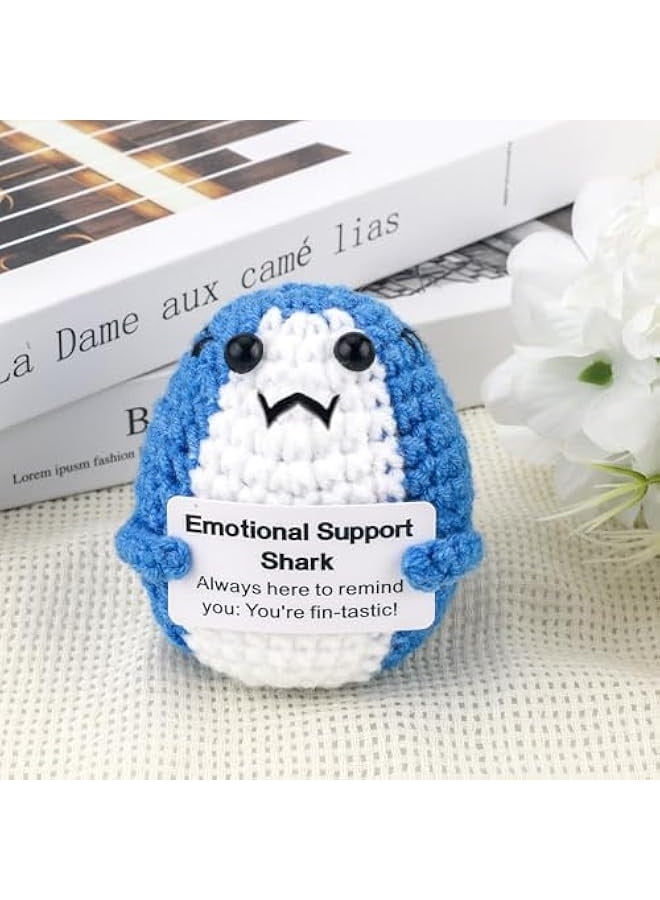 NIBEMINENT Funny Gifts Women Positive Potato Partner Cute Birthday Gift Mini Positive Shark Farewell Gifts Unique Office Car Decor Little Knitted Crochet Animals Office Gifts for Coworkers Employees - Image 5