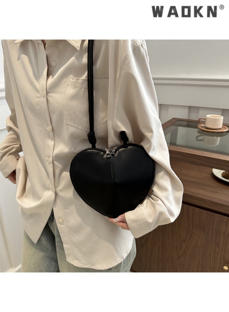 WAOKN The exquisite handbag and crossbody specially designed for stylish ladies, a special Valentine's Day gift, highlighting a trendy item with personality and taste（black） - Image 2