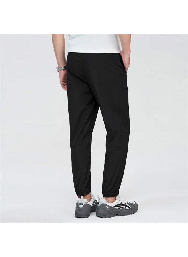 Dancing Wolves Breathable Mesh Comfortable Versatile Elastic Casual Cropped Pants 001 Black L - Image 2